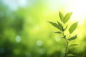 monde environnement journée concept, vert arbre feuilles sur flou arrière-plan, produire ai photo