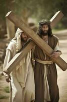 Pâques, crucifixion de Jésus Christ. ai générativ., produire ai photo