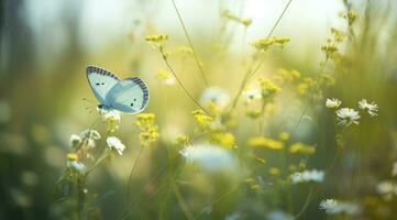 abstrait la nature printemps Contexte printemps fleur et papillon, produire ai photo