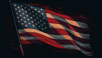 illustration de le Etats-Unis nationale drapeau, produire ai photo