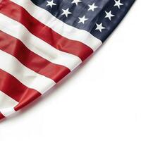 américain drapeau frontière isolé sur blanc arrière-plan, produire ai photo