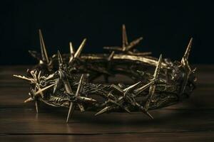 Jésus Christ avec couronne de les épines Pâques crucification ou résurrection concept il est ressuscité religieux Pâques et bien vendredi, produire ai photo