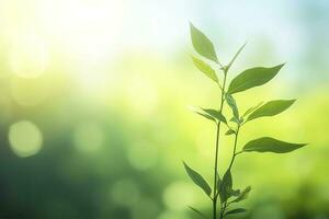 monde environnement journée concept, vert arbre feuilles sur flou arrière-plan, produire ai photo