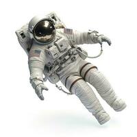 astronaute sur blanche. mixte médias, produire ai photo