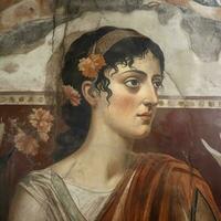 fresque portrait de femme de Pompéi ruines, ancien Rome, Italie, produire ai photo