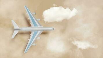 3d air avion illustration avec Orange Contexte photo