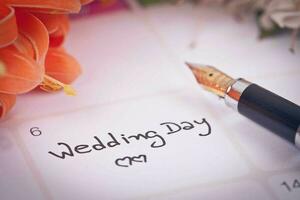 rappel mariage journée dans calendrier Planification et Fontaine photo