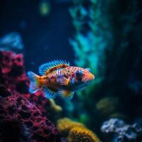 exotique petit poisson dans aquarium ai généré photo