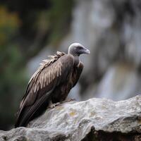 vautour sur une Roche ai généré photo