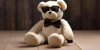 nounours ours portant une des lunettes ai généré photo