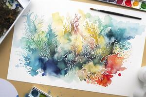 peindre une aquarelle illustrations, mettant en valeur différent les types de sénaire, produire ai photo