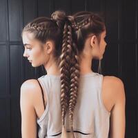 photo de double français tresses ai généré