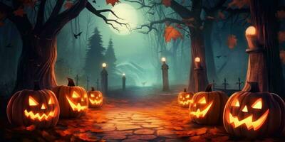 effrayant foncé Halloween Contexte. illustration ai génératif photo