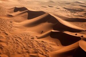 aérien vue le sable dunes dans désert, ai généré photo