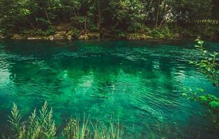 cristal clair des eaux de rivière dans Norvège. photo