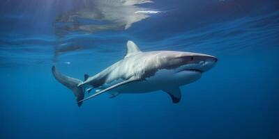 requin et des poissons dans le océan ai généré photo