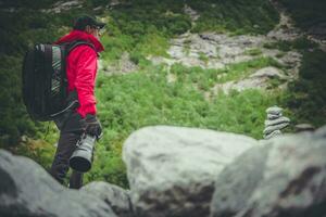 paysage photographe sur une Montagne Piste photo