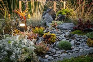 parterre de fleurs dans paysage jardin photo