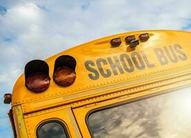 américain école autobus proche en haut photo