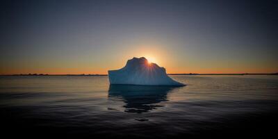 la glace Berg dans le l'eau ai généré photo