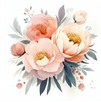 aquarelle fleur bouquet. illustration ai génératif photo