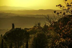 panoramique vue de toscane Région dans central Italie. photo