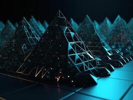 futuriste abstrait Triangle géométrique Contexte établi avec génératif ai La technologie photo