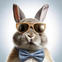 cool lapin dans des lunettes de soleil. illustration ai génératif photo