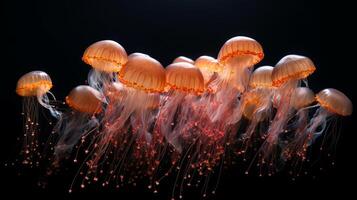 beaucoup petit méduse aurelia aurita dans mer illustration ai génératif photo