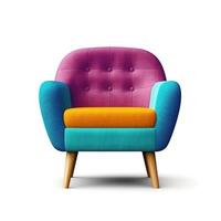 moderne vif fauteuil isolé. illustration ai génératif photo