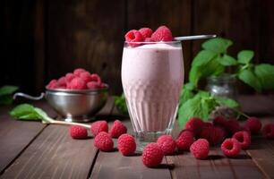 framboise smoothie. illustration ai génératif photo