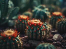 miniature Accueil fleurs plantes succulentes et cactus dans le jardin établi avec génératif ai La technologie photo