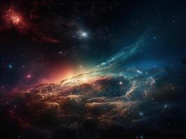 nuit ciel univers rempli avec étoiles et nébuleuse galaxie abstrait cosmos Contexte. photo