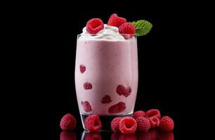 framboise smoothie. illustration ai génératif photo