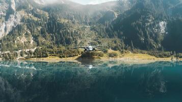 avion dans ciel Contexte. illustration ai génératif photo