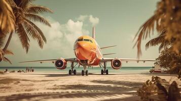 avion dans ciel Contexte. illustration ai génératif photo