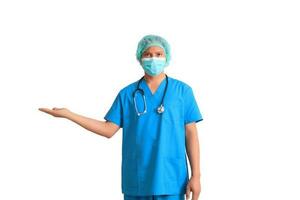 Masculin médecin portant bleu costume photo