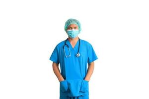 Masculin médecin portant bleu costume photo