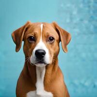 mignonne marron chien portrait photo par génératif ai