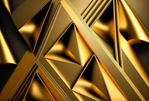 luxueux d'or pente polygonal Contexte en forme pour royalties ai généré photo