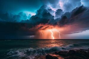 tempêtes et ouragans ai génératif photo