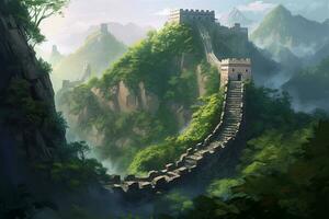 génial Chine mur ai génératif photo