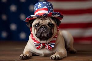 4e de juillet indépendance jour, chien ai génératif photo