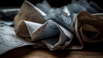 voile navire ouvré de plié papier inspire Créatif transport des idées généré par ai photo