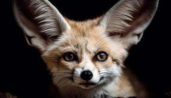 peu Renard séance sauvage animal la nature scène généré par ai photo