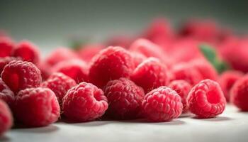 sucré et Frais baies des fruits délicieux scène généré par ai photo