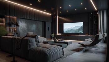 luxe moderne appartement avec confortable élégant conception généré par ai photo