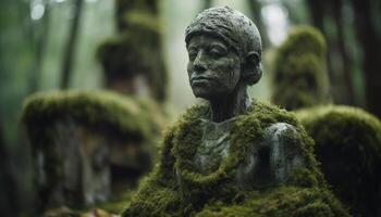 christianisme symbole des stands grand dans la nature forêt généré par ai photo