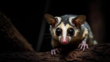 duveteux petit mammifère avec noir fourrure à la recherche mignonne généré par ai photo