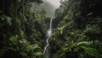 tranquille scène de écoulement l'eau dans région sauvage beauté généré par ai photo